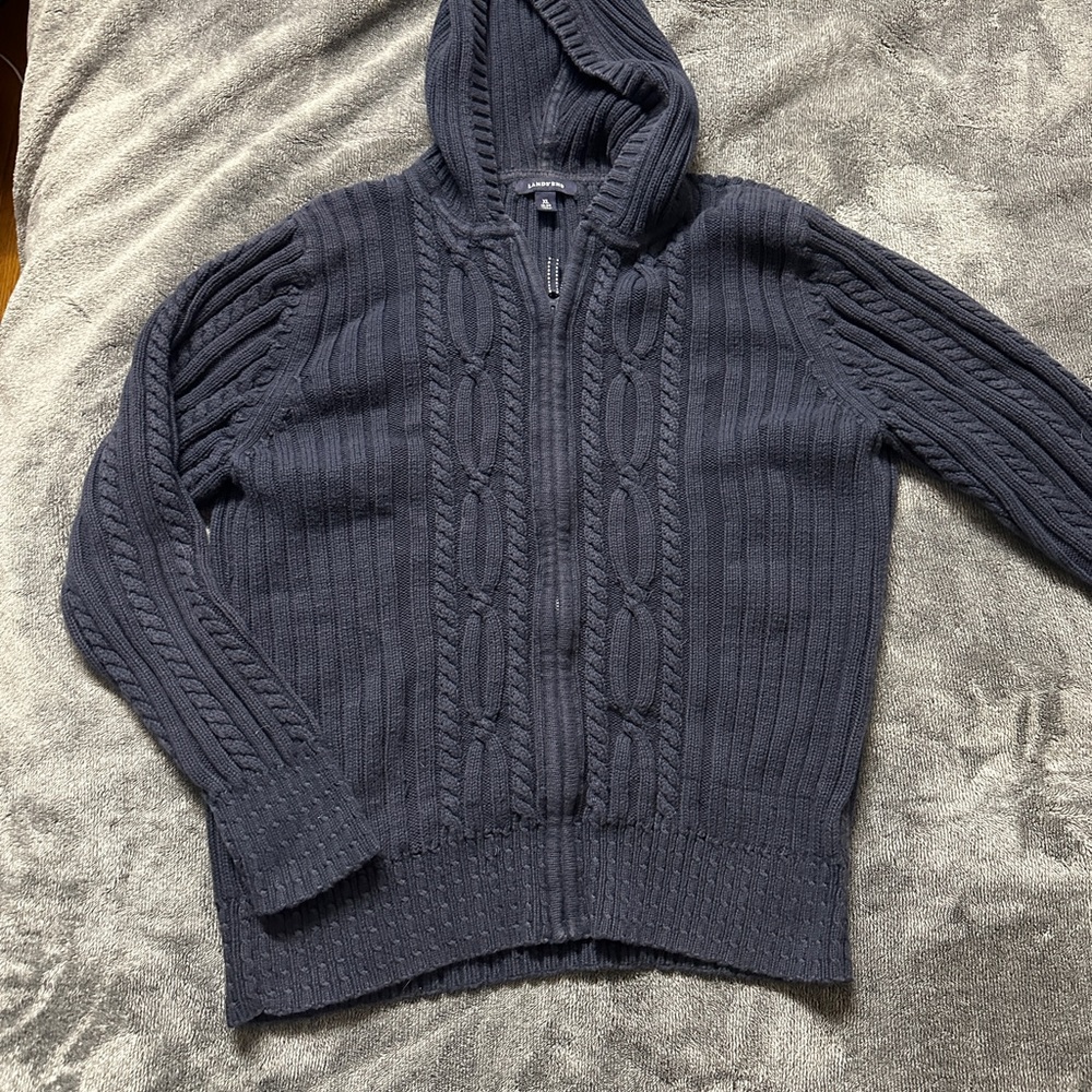 Lands' End Women's Navy V-Neck Sweater